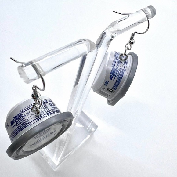 Philadelphia Cream Cheese Earrings - Bagel Earrings - Mini Brands Food Earrings - Picture 3 of 6